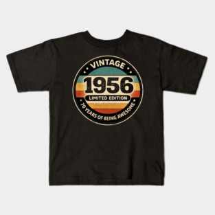 Vintage 1956 Limited Edition 70 Years Of Being Awesome Kids T-Shirt