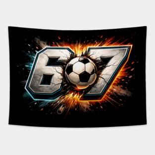 67 Soccer Ball Explosive Sport Fan Tapestry