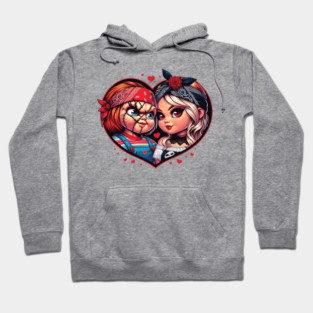 Horror Couple Chicano Valentine, Spanish Always and Forever Couple, Old School Cholo Couple, Valentine Chola Cholo Hoodie
