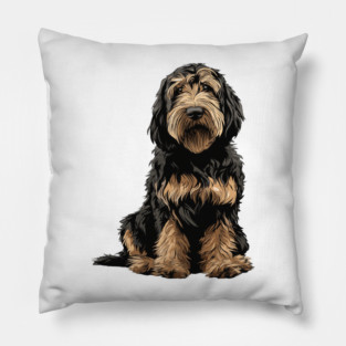 Otterhound Dog Illustration Pillow