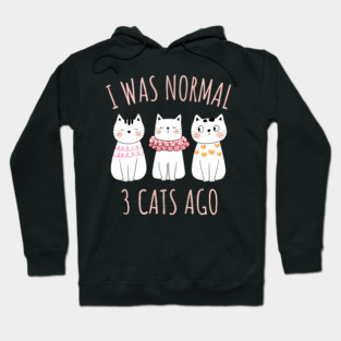 I was Normal Three Cats Ago Hoodie