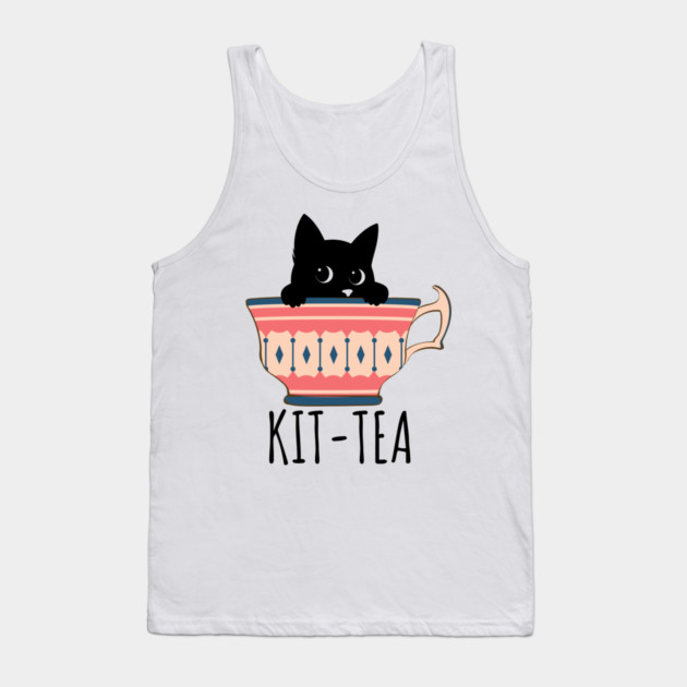 KIT-TEA Stealthy Sips Tank Top by Champanie's Store