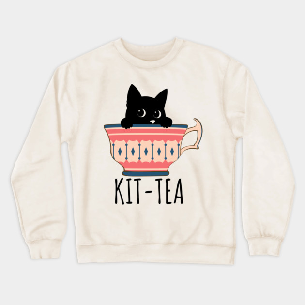 KIT-TEA Stealthy Sips Crewneck Sweatshirt by Champanie's Store