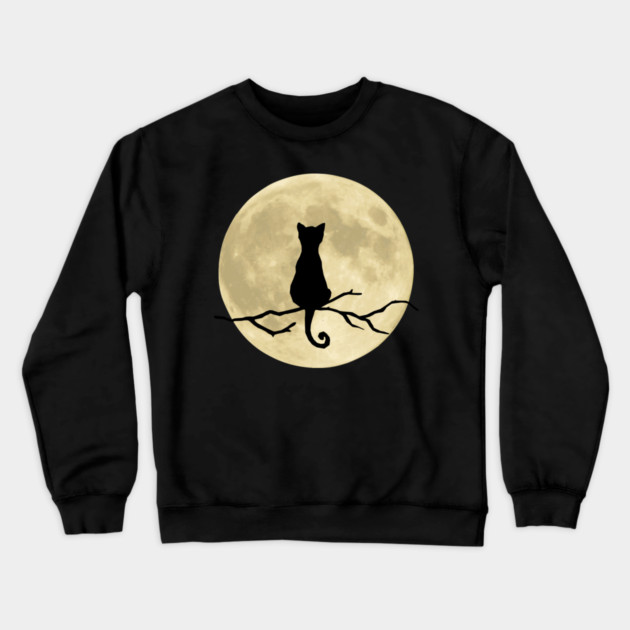Mystic Moon Cat Crewneck Sweatshirt by Champanie's Store