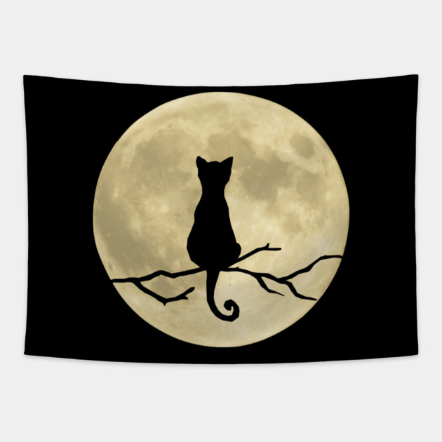 Mystic Moon Cat Tapestry by Champanie's Store
