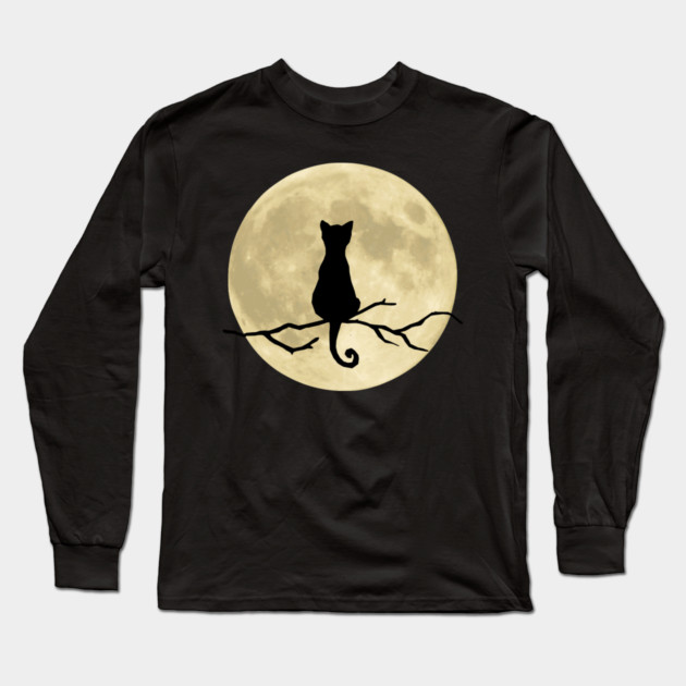 Mystic Moon Cat Long Sleeve T-Shirt by Champanie's Store