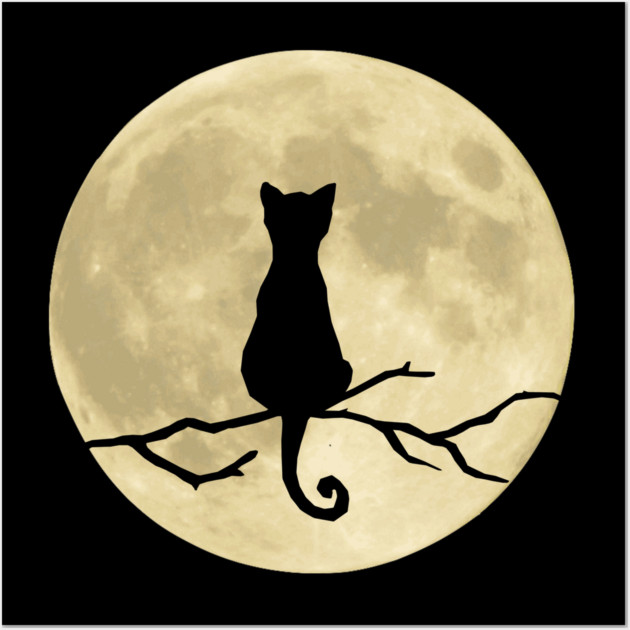 Mystic Moon Cat Wall Art by Champanie's Store