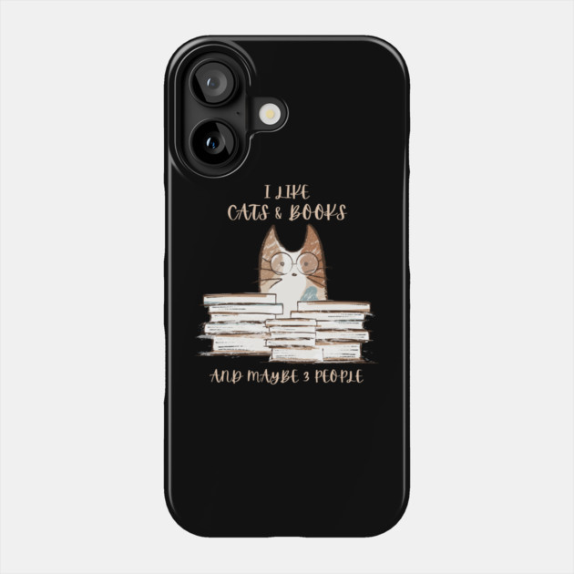 I Like Cats & Books Phone Case by Champanie's Store