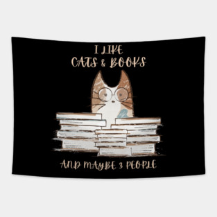 I Like Cats & Books Tapestry