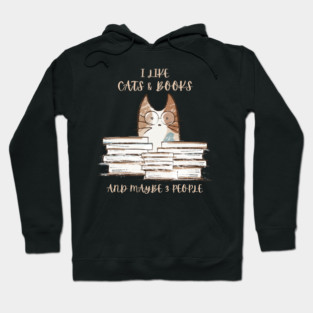 I Like Cats & Books Hoodie