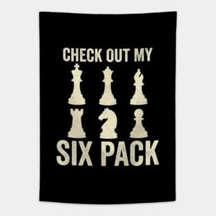 Chess Pieces Six Pack Abdominal Fitness Workout Strategy Humor Tapestry