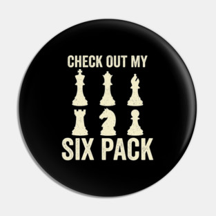 Chess Pieces Six Pack Abdominal Fitness Workout Strategy Humor Pin