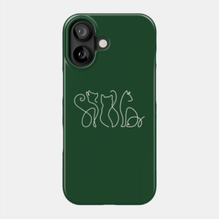 Minimalist Cat Line Art Phone Case