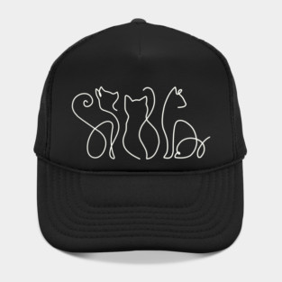 Minimalist Cat Line Art Hat