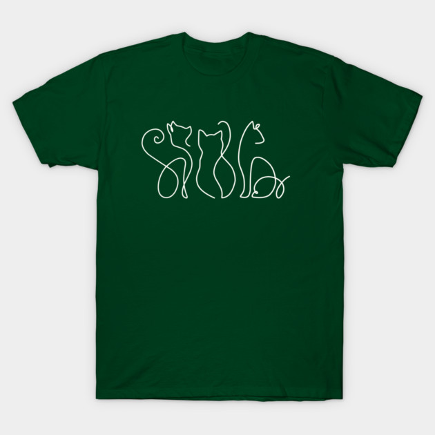 Minimalist Cat Line Art T-Shirt by Champanie's Store
