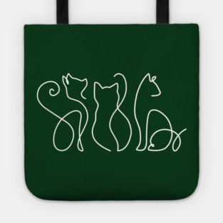 Minimalist Cat Line Art Tote
