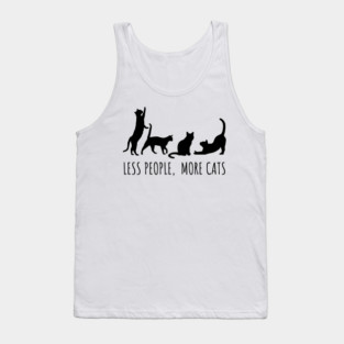 Minimalist Black Cat Silhouette Tank Top