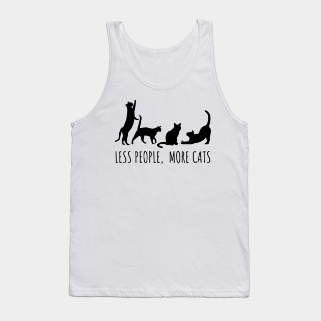 Minimalist Black Cat Silhouette Tank Top by Champanie's Store