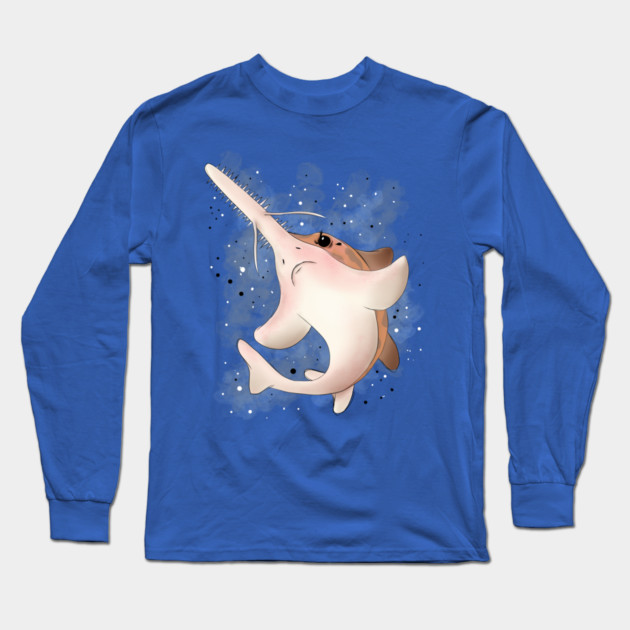 Grumpy Sawshark Long Sleeve T-Shirt by H. R. Sinclair