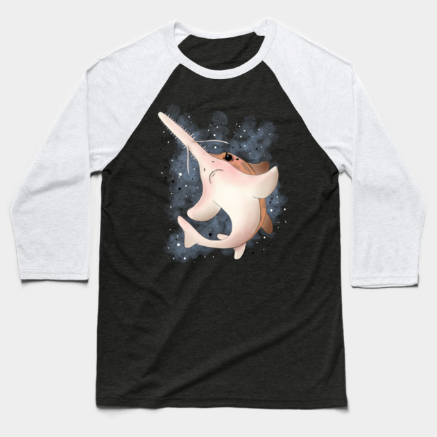Grumpy Sawshark Baseball T-Shirt by H. R. Sinclair