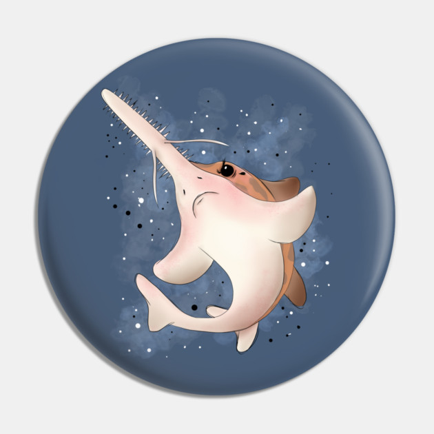Grumpy Sawshark Pin by H. R. Sinclair