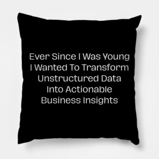 Ever Since I Was Young I Wanted To Transform Unstructured Data Into Actionable Business Insights Pillow