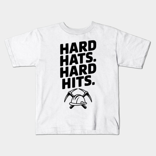 Hard Hats. Hard Hits. Kids T-Shirt by Frank Ring