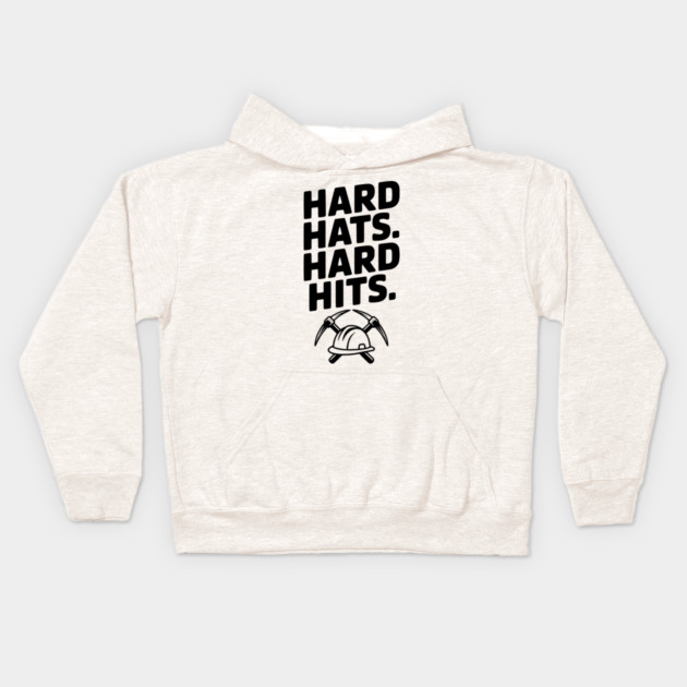 Hard Hats. Hard Hits. Kids Hoodie by Frank Ring