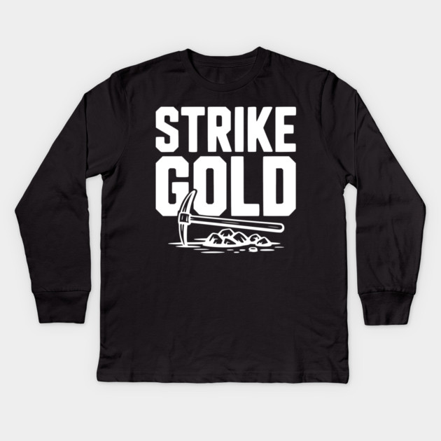 Strike Gold Kids Long Sleeve T-Shirt by Frank Ring