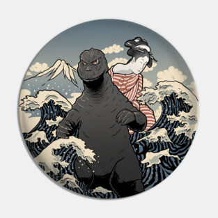 gojira ukiyo e Pin