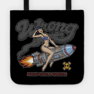 Proud to Be a Problem - Retro Pin‑Up Rocket Girl Punk Tote
