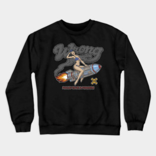 Proud to Be a Problem - Retro Pin‑Up Rocket Girl Punk Crewneck Sweatshirt