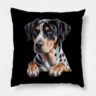 Catahoula Leopard Dog Cute Funny Peeking Puppy Pillow
