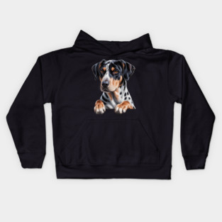 Catahoula Leopard Dog Cute Funny Peeking Puppy Kids Hoodie