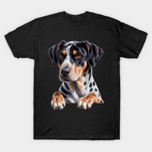 Catahoula Leopard Dog Cute Funny Peeking Puppy T-Shirt