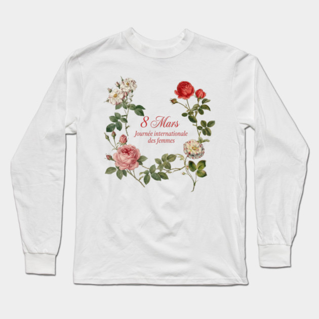 Celebrate International Women's Day Floral Design Long Sleeve T-Shirt by Art2Wear