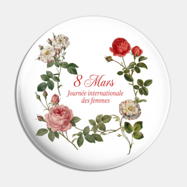 Celebrate International Women's Day Floral Design Pin by Art2Wear