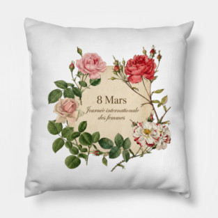 International Women's Day Floral Celebration Pillow