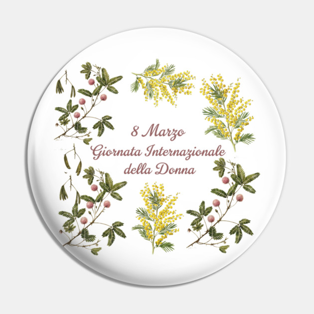 Celebrate Women's Day Floral Wreath Design Pin by Art2Wear