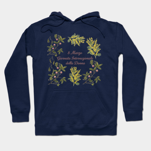 Celebrate Women's Day Floral Wreath Design Hoodie by Art2Wear