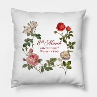 Floral International Women's Day, 8th March Pillow