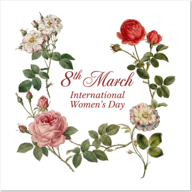 Floral International Women's Day, 8th March Wall Art by Art2Wear