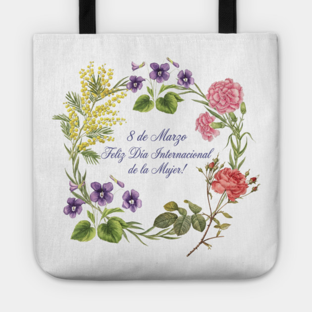 Floral Wreath International Women's Day Celebrate Tote by Art2Wear