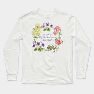 Floral Wreath International Women's Day Celebrate Long Sleeve T-Shirt