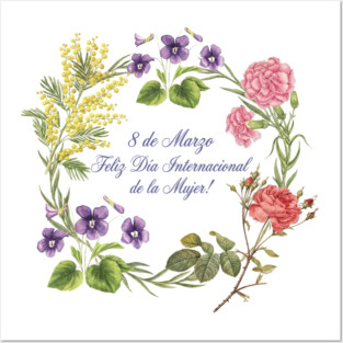 Floral Wreath International Women's Day Celebrate Posters and Art