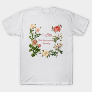 International Women's Day Floral Graphic Design T-Shirt