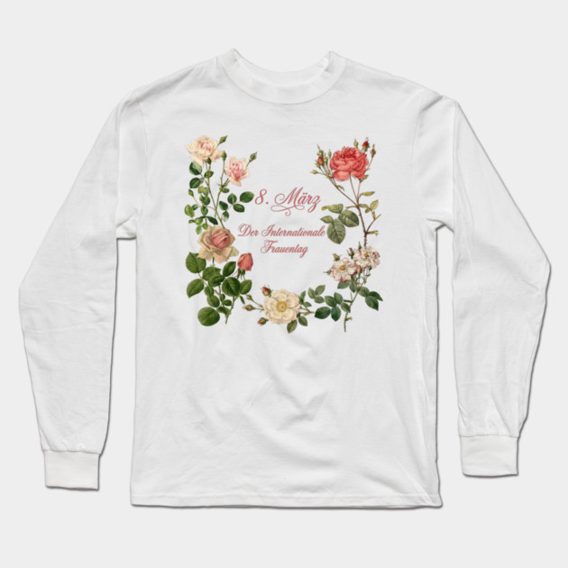 International Women's Day Floral Graphic Design Long Sleeve T-Shirt by Art2Wear