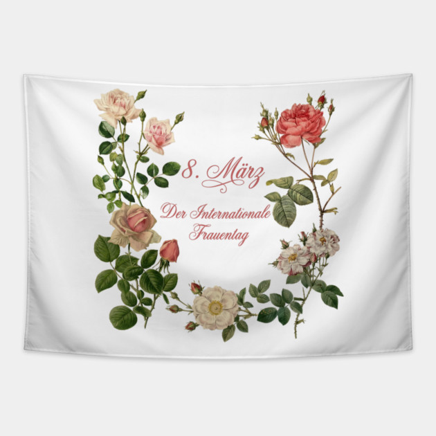 International Women's Day Floral Graphic Design Tapestry by Art2Wear