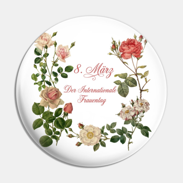 International Women's Day Floral Graphic Design Pin by Art2Wear