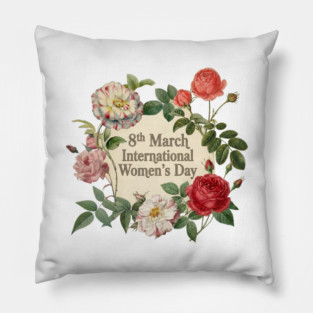 International Women's Day Floral Celebration Pillow